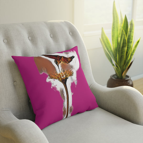 Hummingbird Flame Neat Pink Cushion