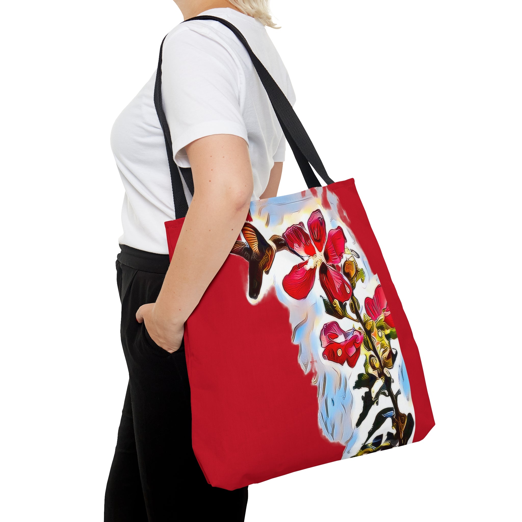 Hummingbird Red Rosa Red Tote Bag (AOP 1)