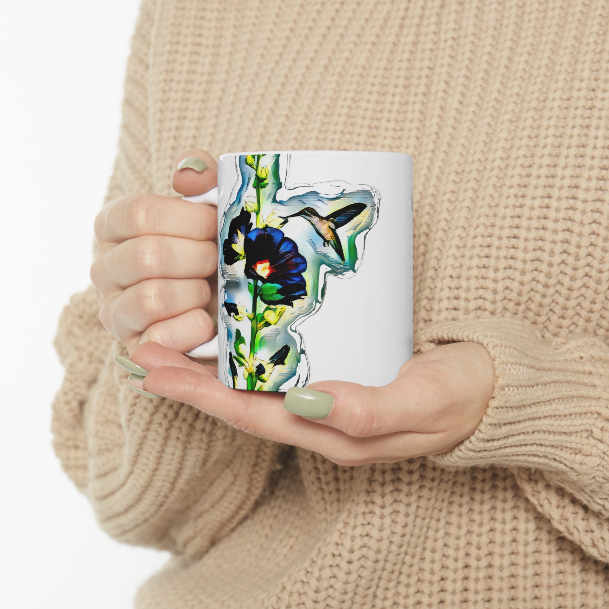 Hummingbird Standing Ceramic Mug 11oz