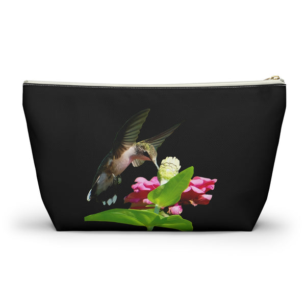 Hummingbird Wings Up Black Accessory Pouch w T-bottom