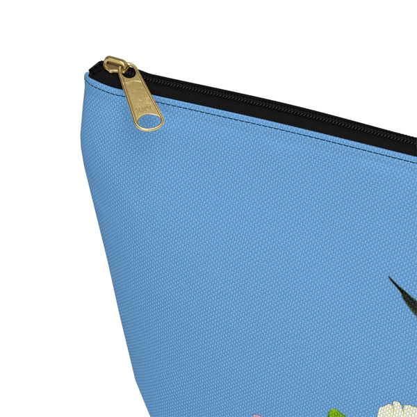 Hummingbird Wings Up Light Blue Accessory Pouch w T-bottom