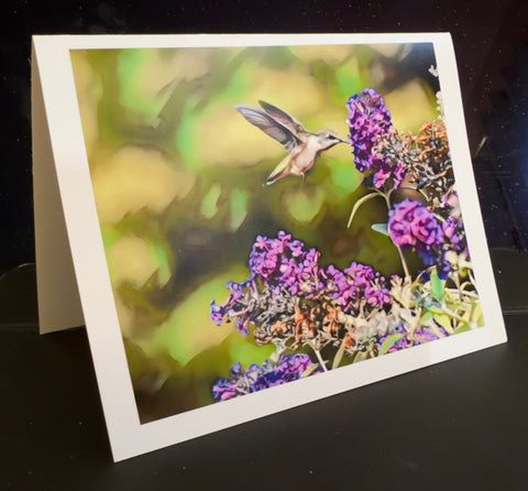 Hummingbird Sweet Animated Note Card