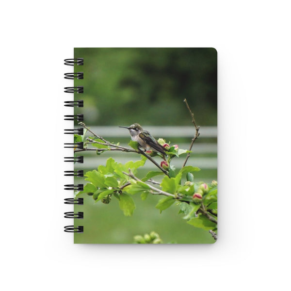 Flower Bud Hummingbird Spiral Bound Journal