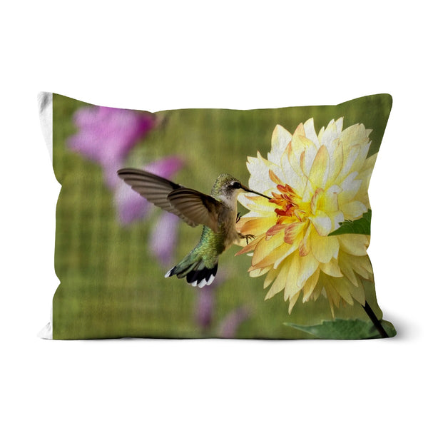 Flower Flame Hummingbird Cushion