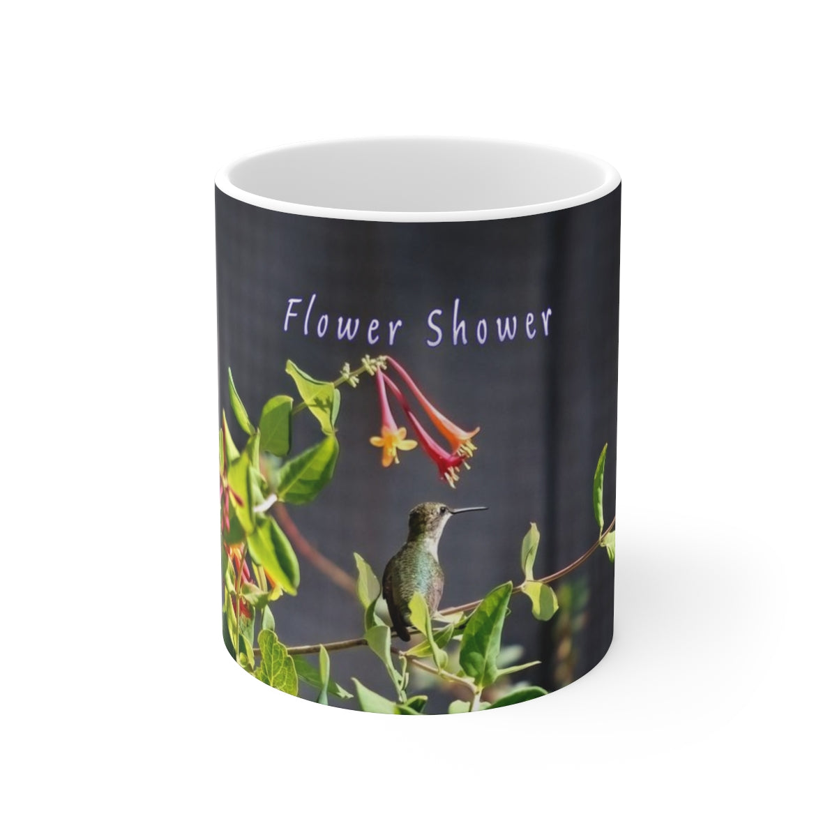 Flower Shower Hummingbird Ceramic Mug 11oz