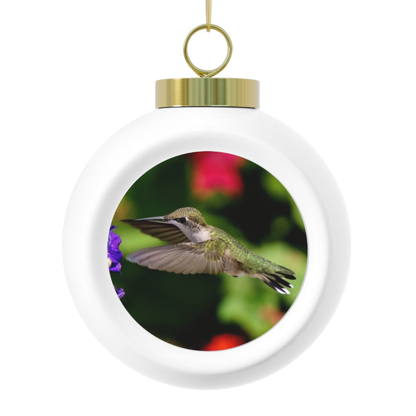 Warm Flight Hummingbird Christmas Ball Ornament