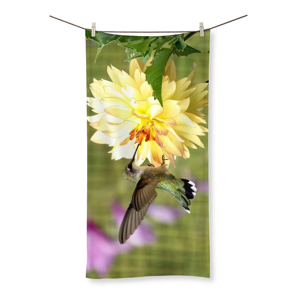 Flower Flame Hummingbird Towel