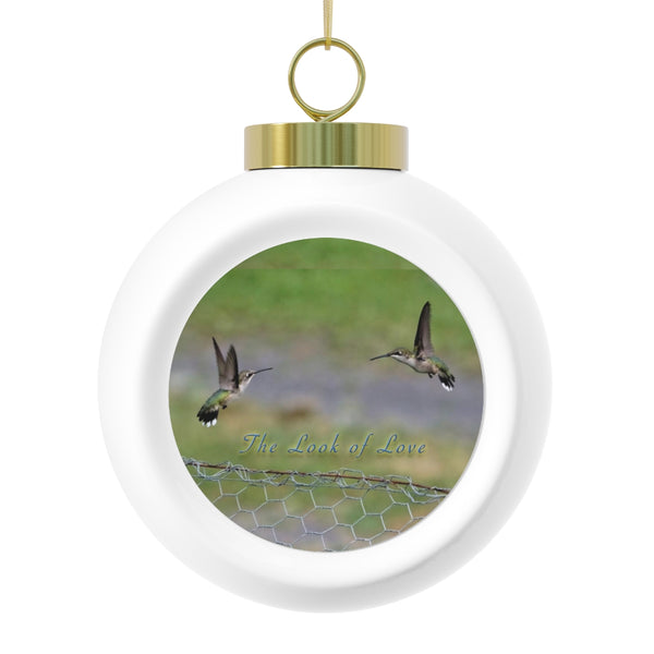 Look of Love Hummingbird Christmas Ball Ornament