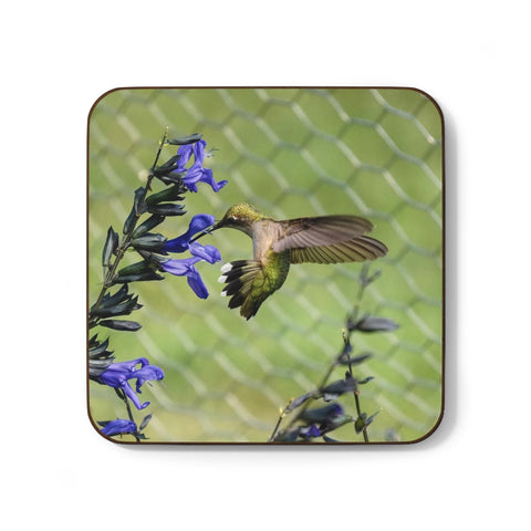 Violet Twist Hummingbird Hardboard Back Coaster