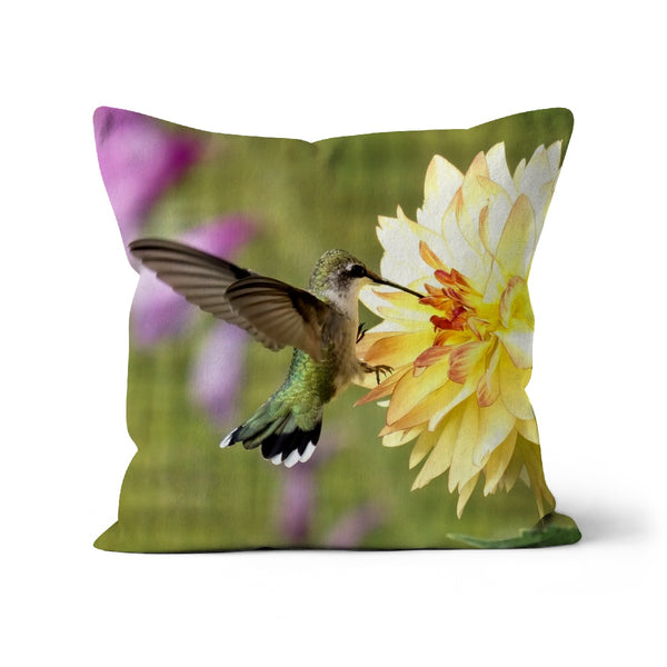 Flower Flame Hummingbird Cushion
