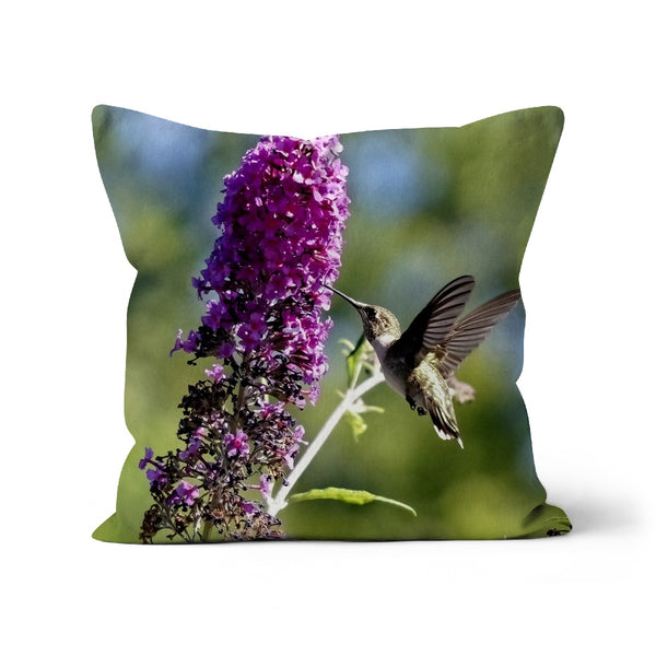 Purple Delight Hummingbird Cushion