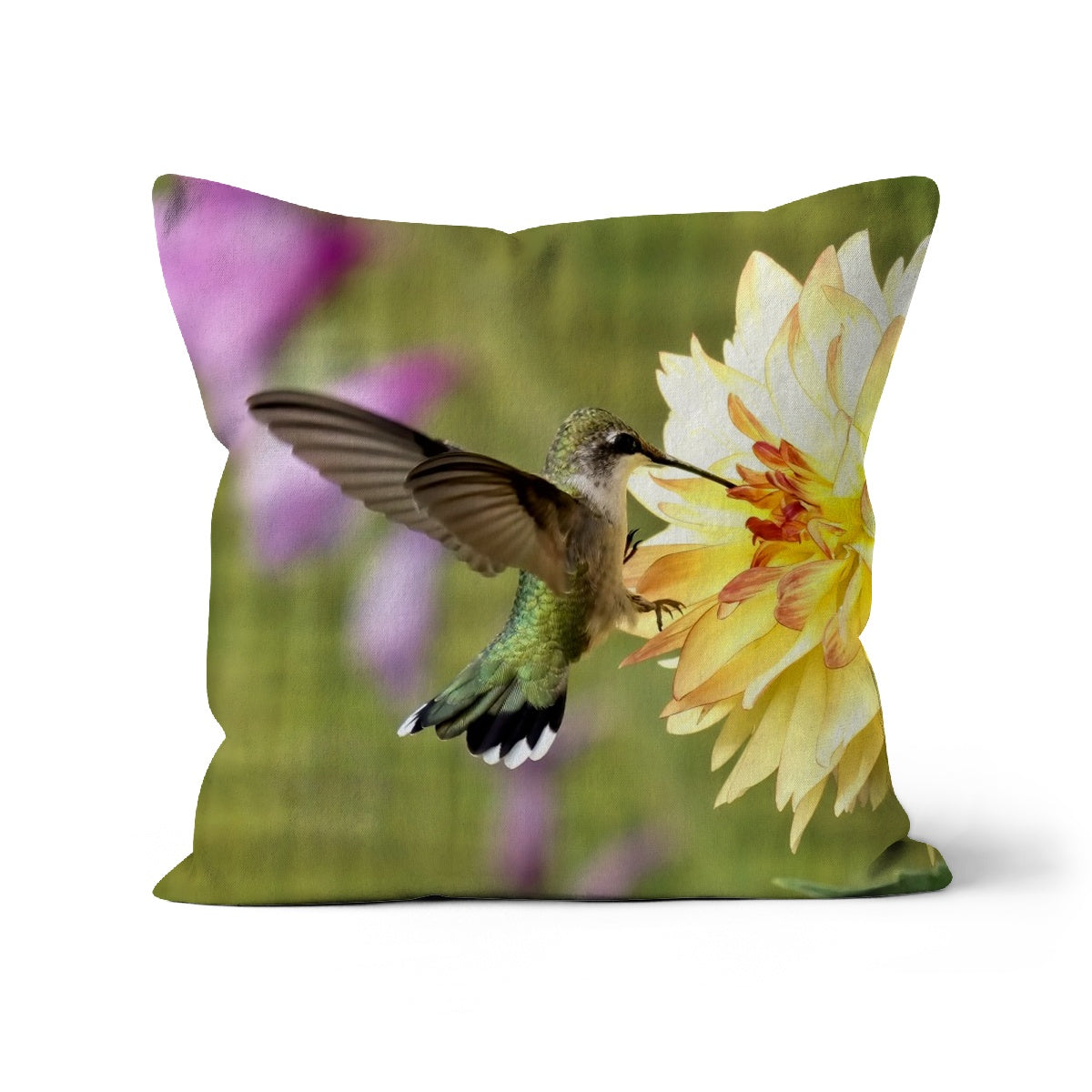 Flower Flame Hummingbird Cushion