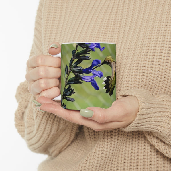 Mid Air Twist Hummingbird Ceramic Mug 11oz