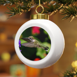 Warm Flight Hummingbird Christmas Ball Ornament