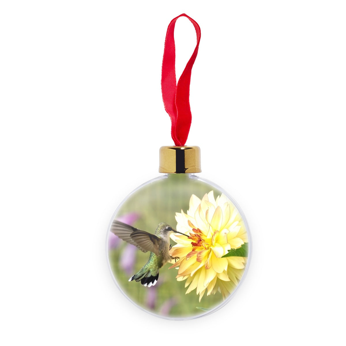 Hummingbird Flame Transparent Christmas bauble