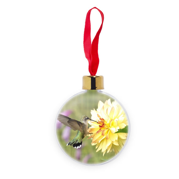 Hummingbird Flame Transparent Christmas bauble