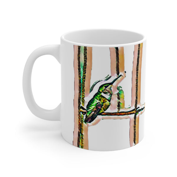 Ceramic Hummingbird Green Mug 11oz