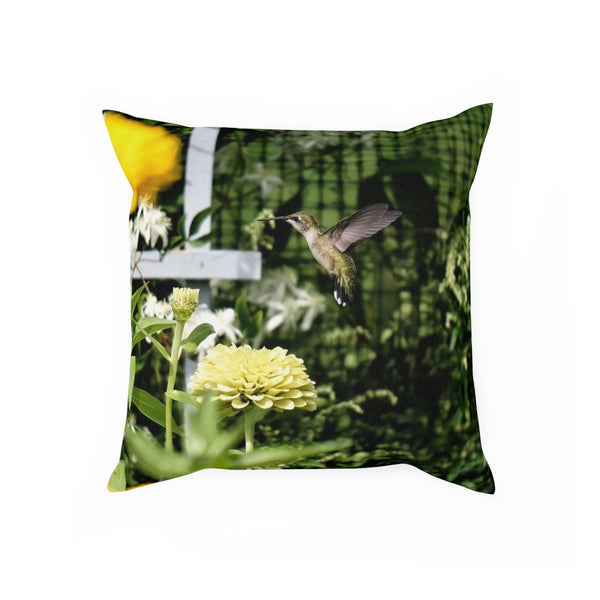 Rising Yellow Hummingbird Cushion