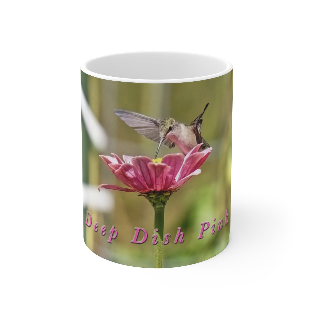 Deep Pink Hummingbird Ceramic Mug 11oz