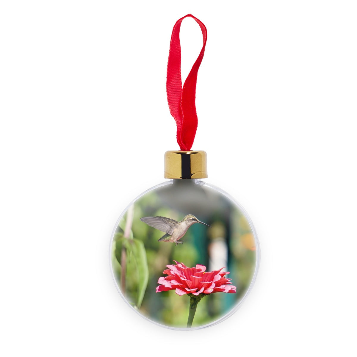 Hummingbird Hop Transparent Christmas bauble