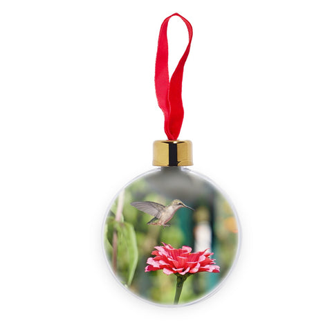 Hummingbird Hop Transparent Christmas bauble
