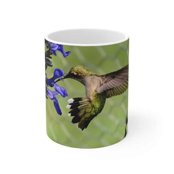 Mid Air Twist Hummingbird Ceramic Mug 11oz