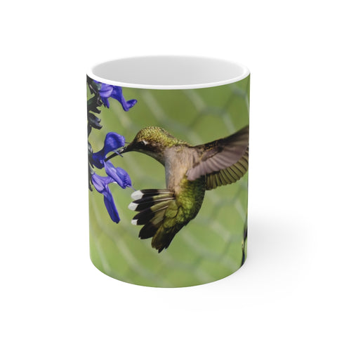 Mid Air Twist Hummingbird Ceramic Mug 11oz