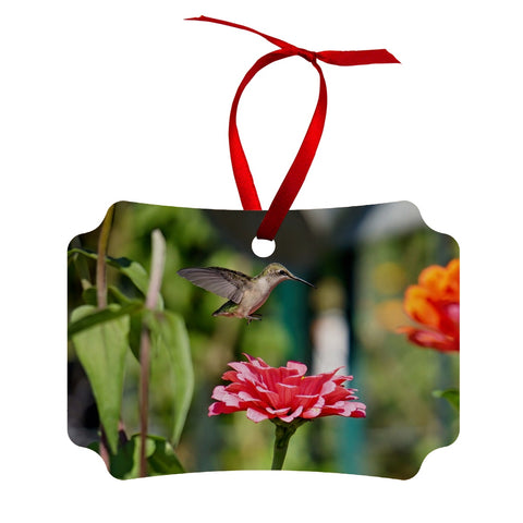 Hummingbird Hop Wood Ornament