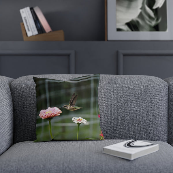 Pretty Pink Hummingbird Cushion
