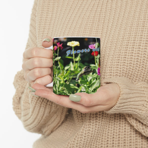 Flower Friends Hummingbird Ceramic Mug 11oz