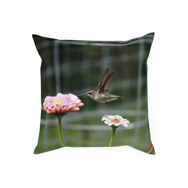Pretty Pink Hummingbird Cushion