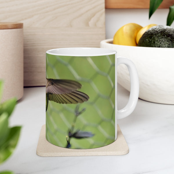 Mid Air Twist Hummingbird Ceramic Mug 11oz