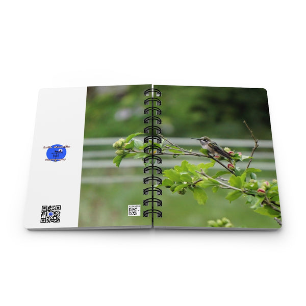 Flower Bud Hummingbird Spiral Bound Journal