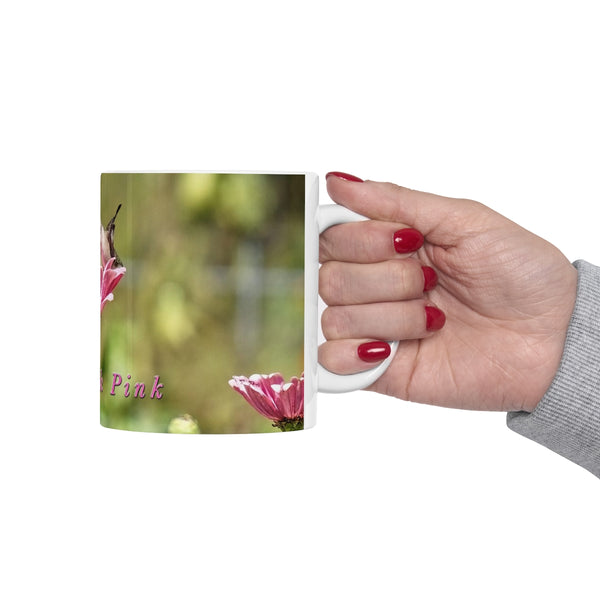 Deep Pink Hummingbird Ceramic Mug 11oz