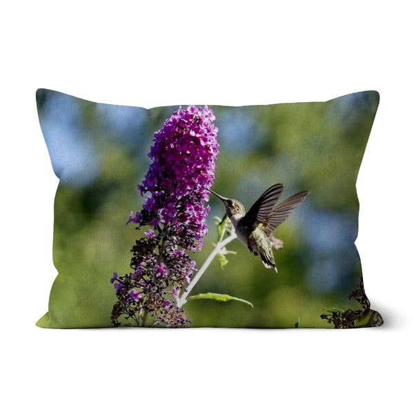 Purple Delight Hummingbird Cushion