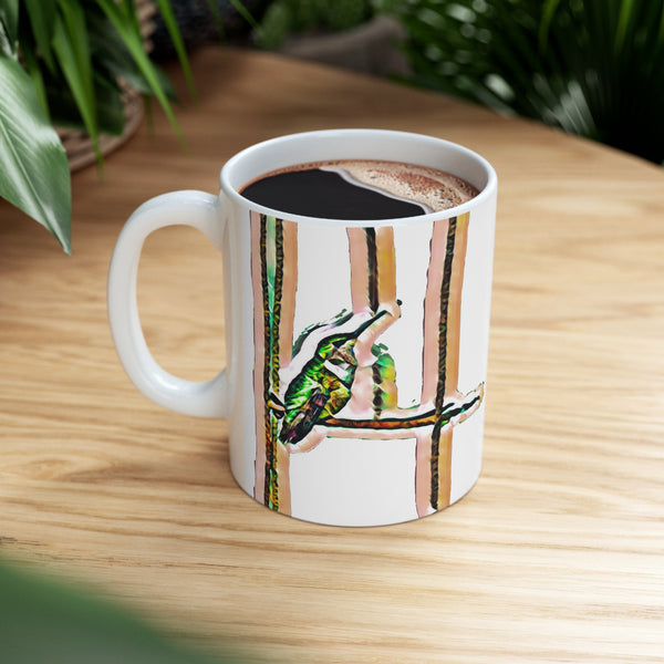 Ceramic Hummingbird Green Mug 11oz