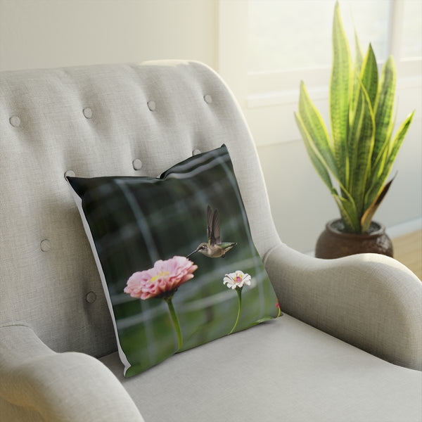 Pretty Pink Hummingbird Cushion