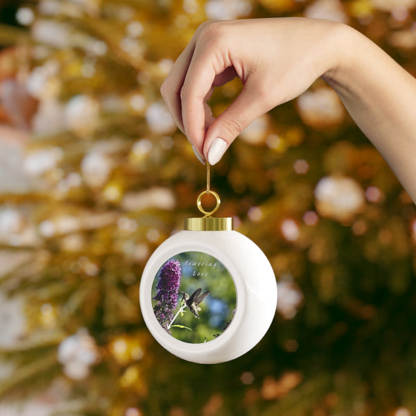 Towering Delight Hummingbird Christmas Ball Ornament