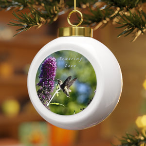 Towering Delight Hummingbird Christmas Ball Ornament