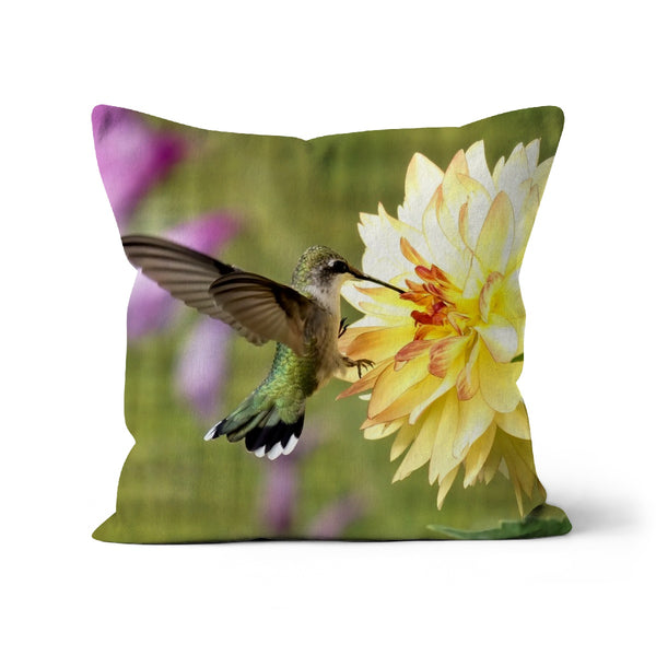 Flower Flame Hummingbird Cushion
