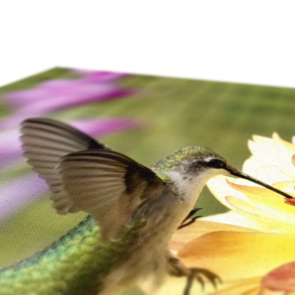Flower Flame Hummingbird Canvas