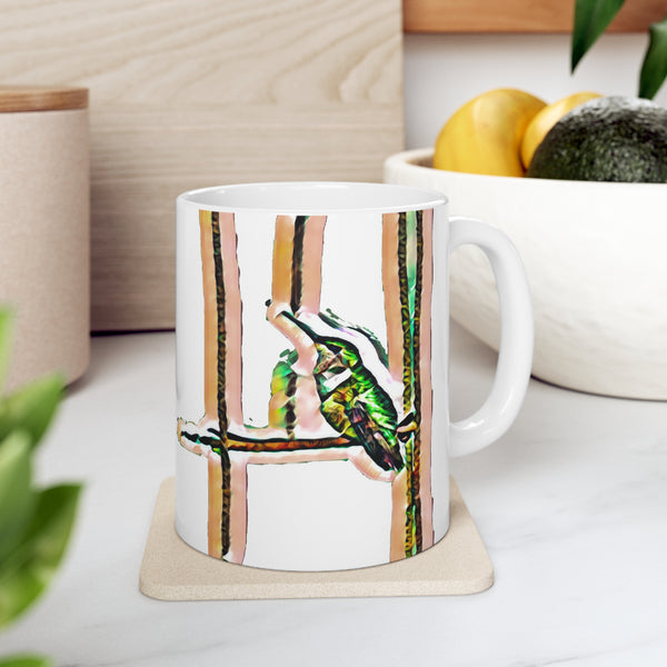 Ceramic Hummingbird Green Mug 11oz