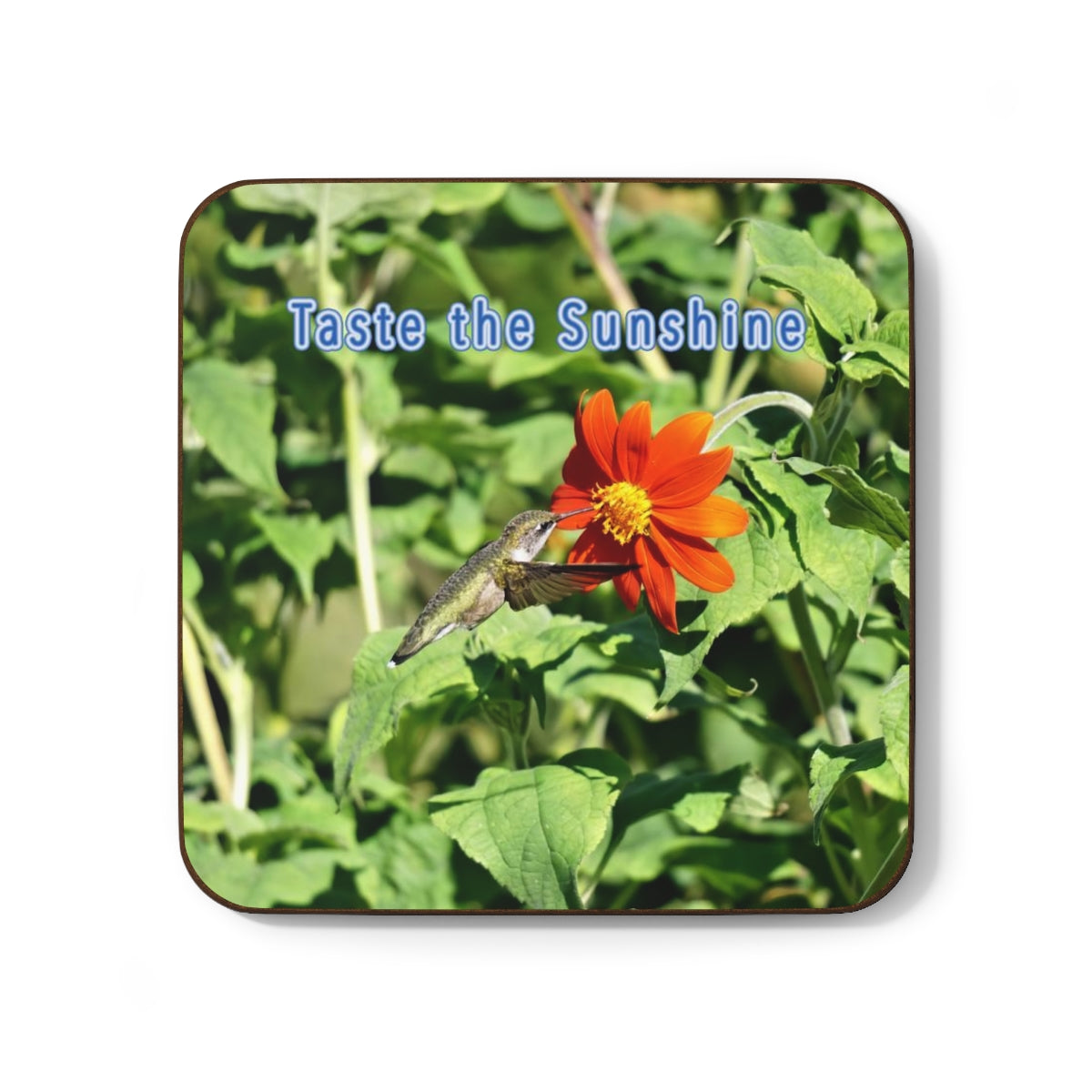 Taste of Sunshine Hummingbird Hardboard Back Coaster