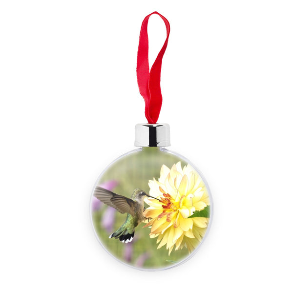 Hummingbird Flame Transparent Christmas bauble