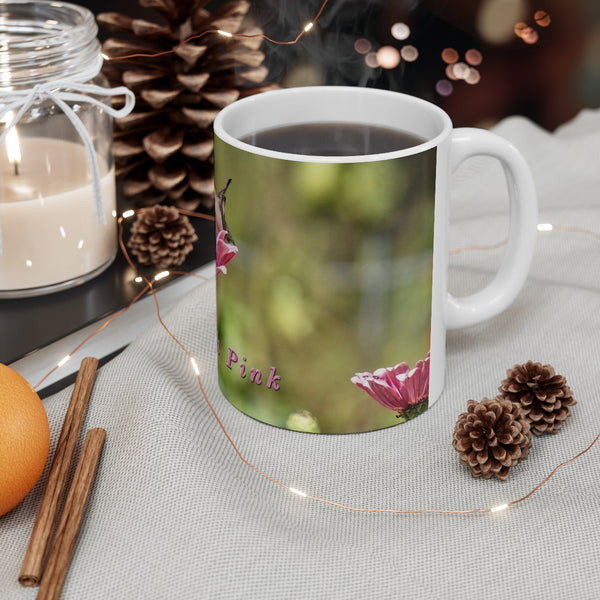 Deep Pink Hummingbird Ceramic Mug 11oz