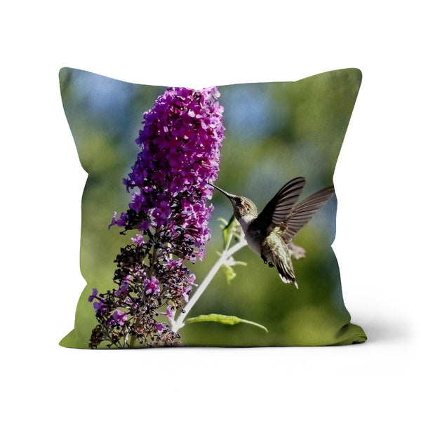 Purple Delight Hummingbird Cushion