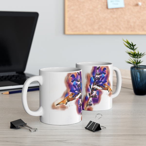 Ceramic Hummingbird Salvia Mug 11oz