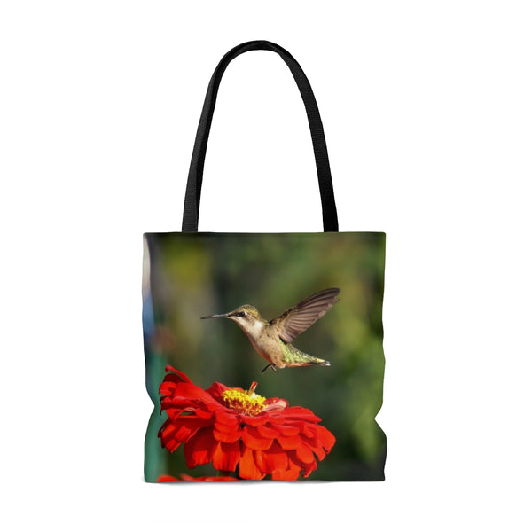 Red Bouncing Hummingbird Tote