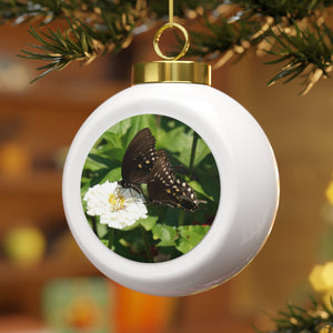 Dinner Date Butterfly Christmas Ball Ornament