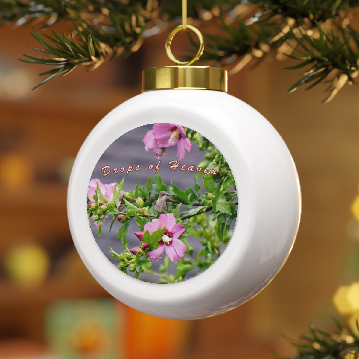 Drops of Hummingbird Christmas Ball Ornament